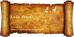 Leib Anna névjegykártya